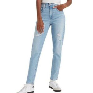 Levi's SilverTab Mom Jeans Distressed High Rise Slouchy Loose Light Wash 29